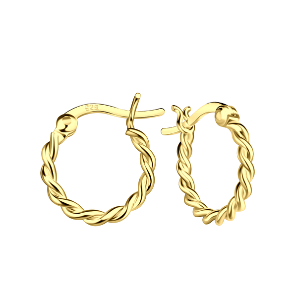 Wholesale 13mm Silver Twisted French Lock Hoop Earrings