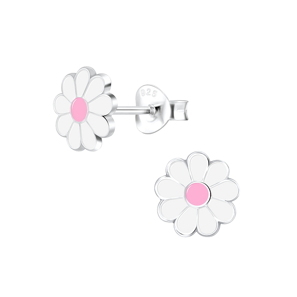 Wholesale Silver Daisy Flower Stud Earrings