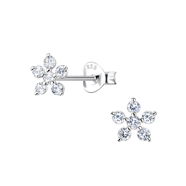 Wholesale Silver Flower Stud Earrings