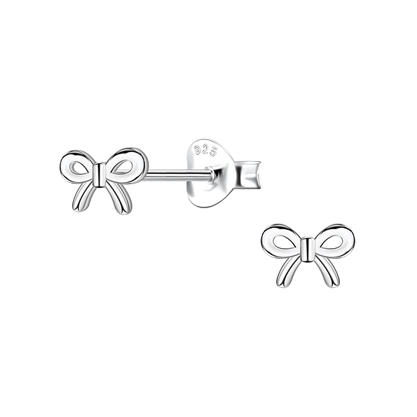 Wholesale Silver Bow Stud Earrings