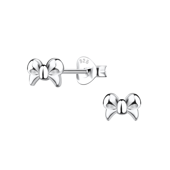 Wholesale Silver Bow Stud Earrings