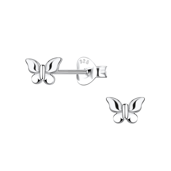 Wholesale Silver Butterfly Stud Earrings