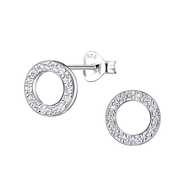 Wholesale Silver Circle Stud Earrings