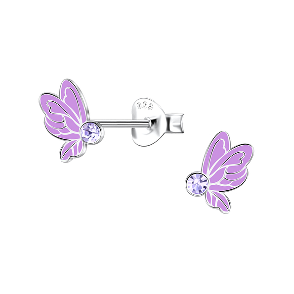 Wholesale Silver Butterfly Stud Earrings