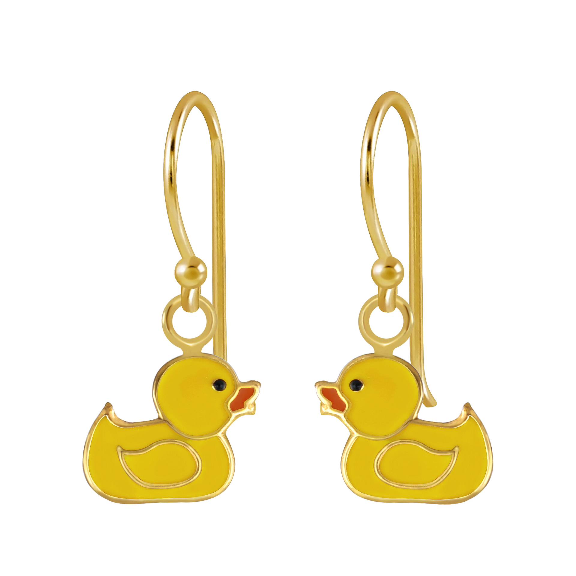 Claire's Rubber Ducky Drop Earrings | Yellow