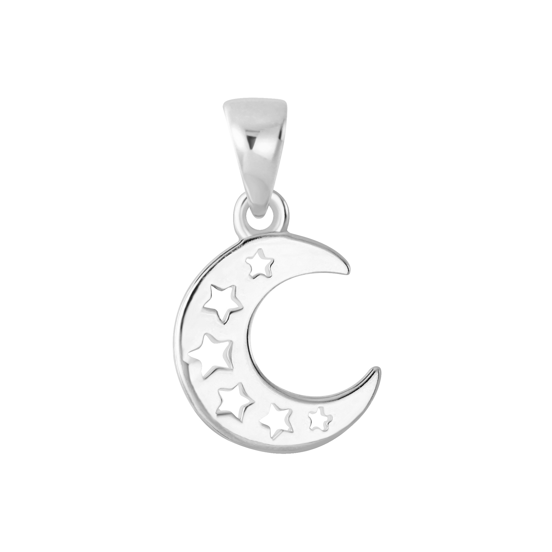 Girls' Classic Crescent Moon Screw Back Sterling Silver Earrings