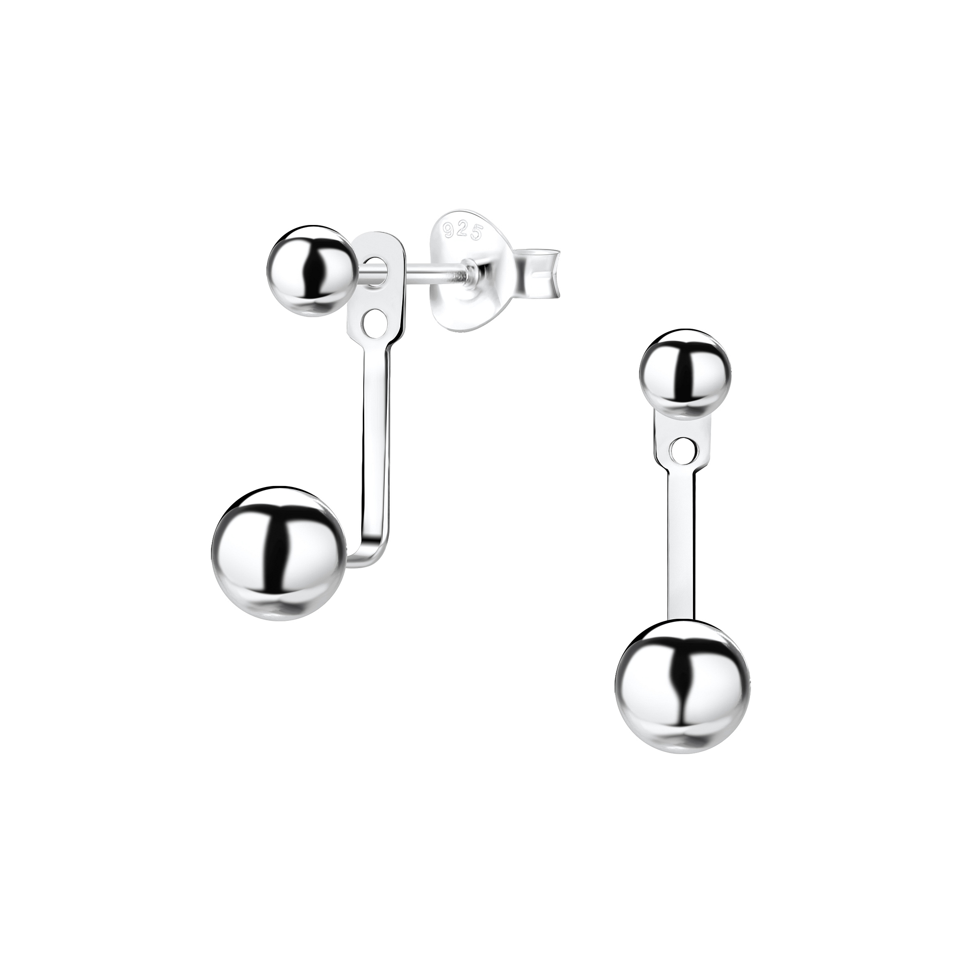 925 Silver Jewelry Sliver Ball Ear Jacket 6620