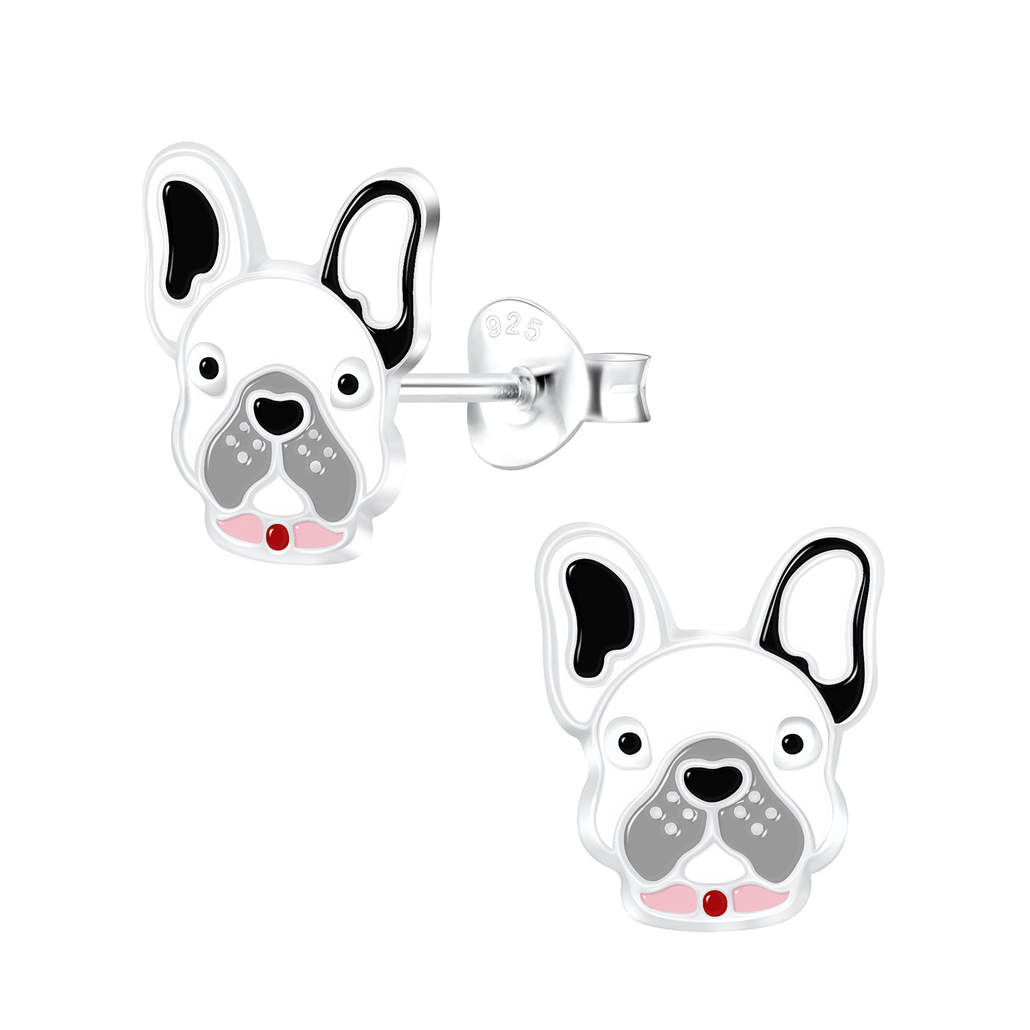 925 Silver Jewelry | Silver Dog Stud Earrings - 7078