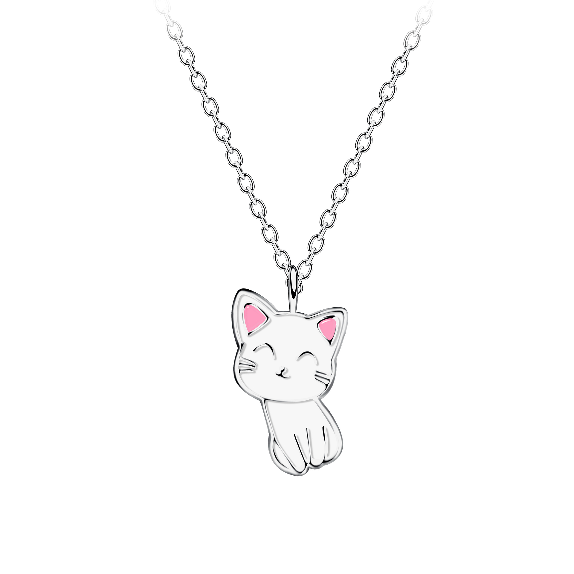 925 Silver Jewelry Silver Cat Necklace 19070