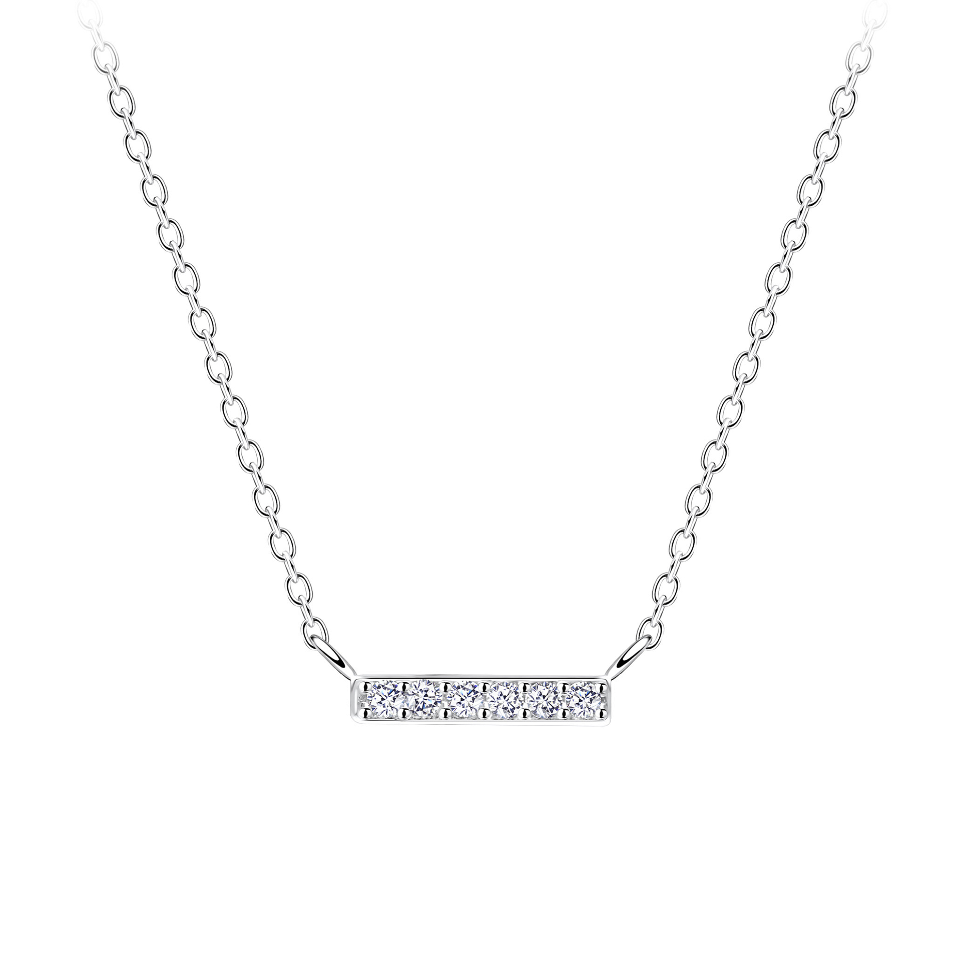925 Silver Jewelry Silver Bar Necklace 17953