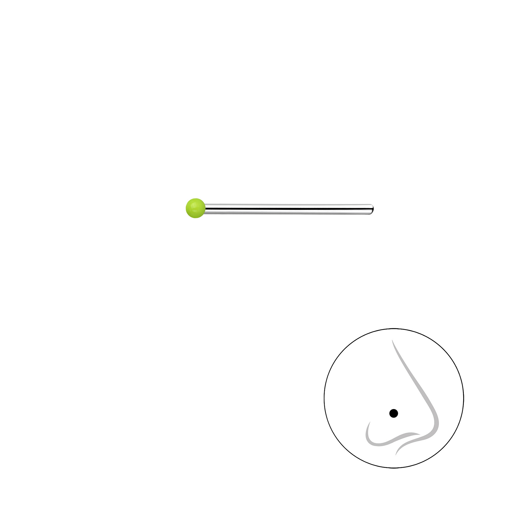 925 Silver Jewelry 1mm Silver Ball Nose Stud 18468