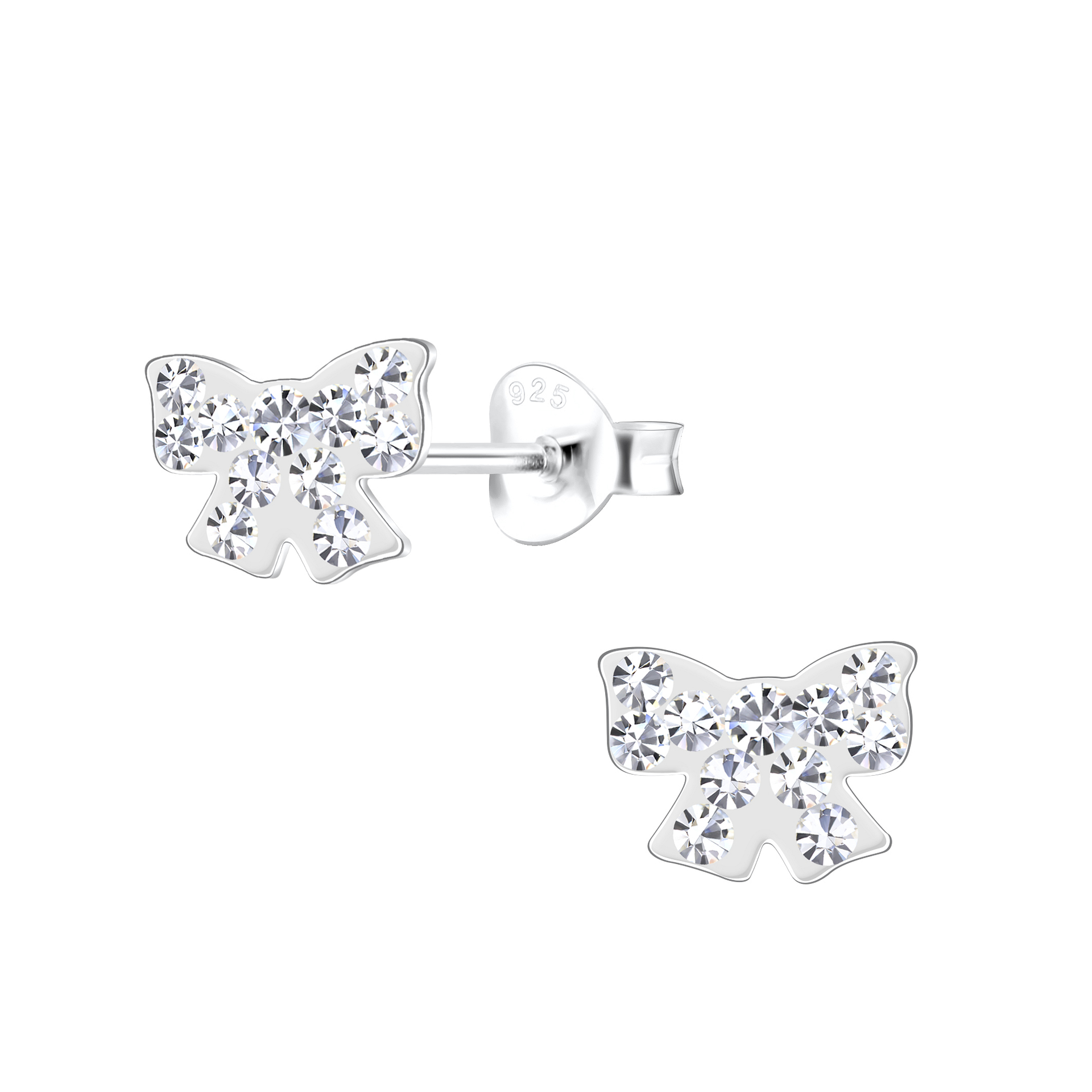 925 Silver Jewelry Silver Bow Stud Earrings 18199