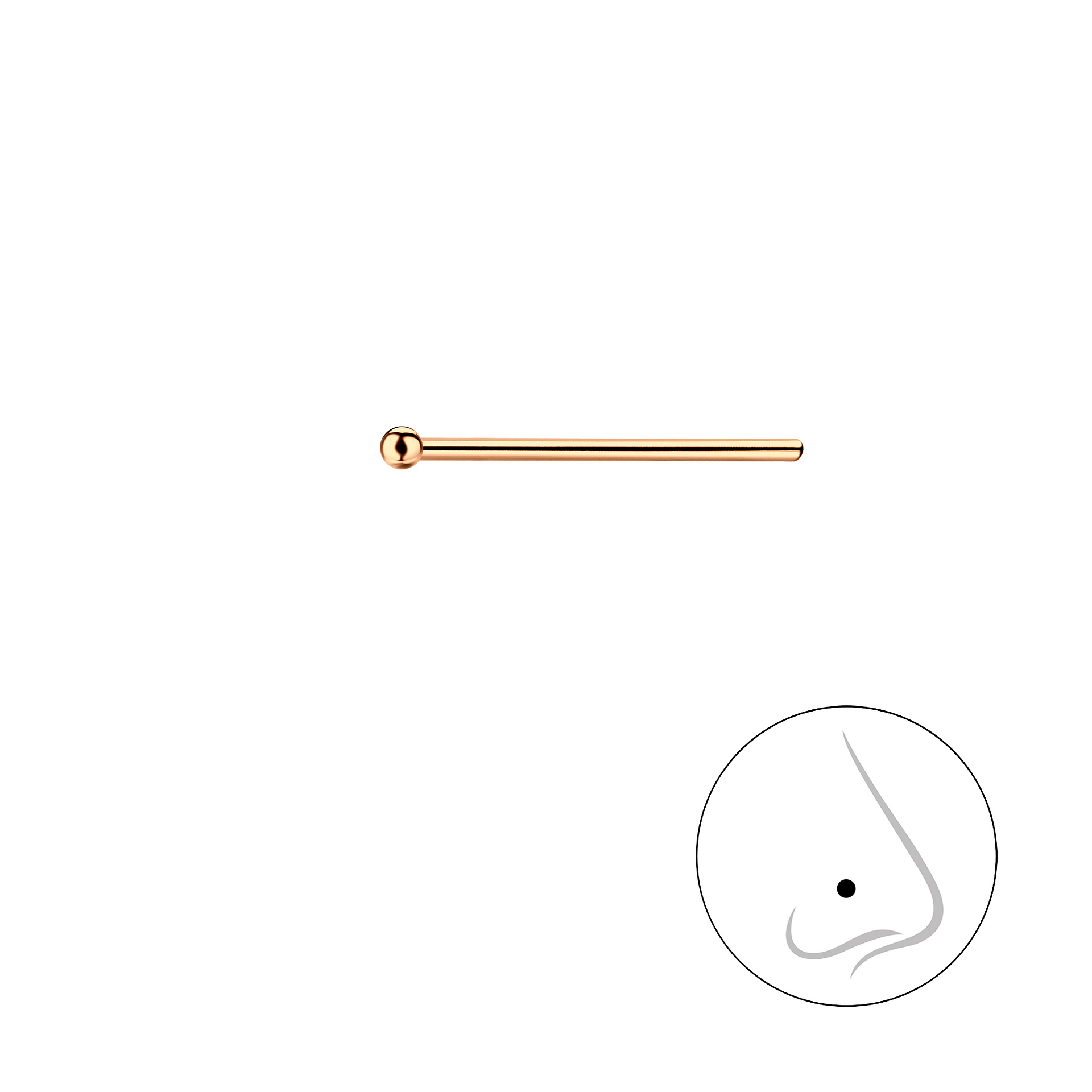 925 Silver Jewelry 1mm Silver Ball Nose Stud 19673