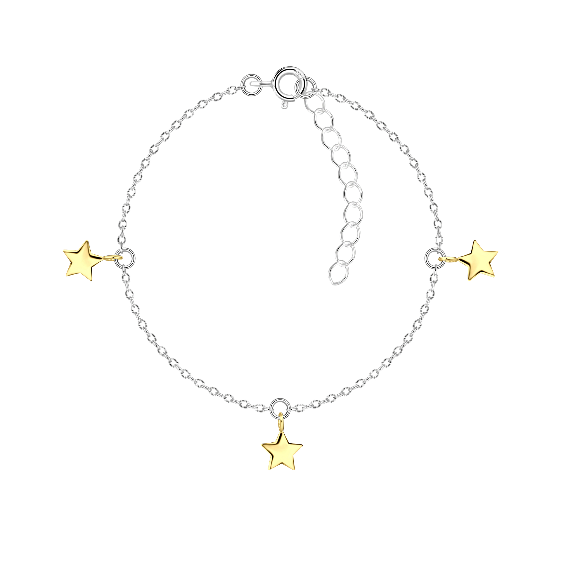 Elegant Silver Bracelet With Stars main image 1