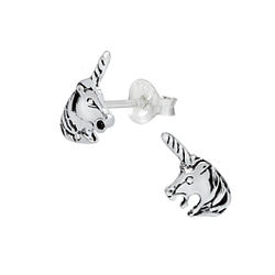 Wholesale Silver Unicorn Stud Earrings