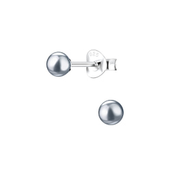 Wholesale 4mm Pearl Silver Stud Earrings