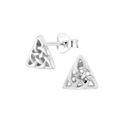 Wholesale Silver Celtic Triangle Stud Earrings