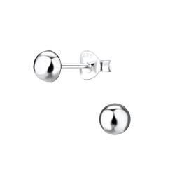 Wholesale 5mm Silver Half Ball Stud Earrings