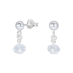 Wholesale Silver Stud Earrings with Crystal Beads