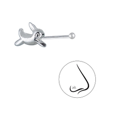 Wholesale Silver Rabbit Nose Stud With Ball - Pack of 10
