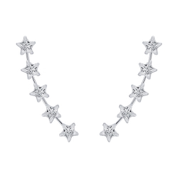 Wholesale Silver Star Cubic Zirconia Ear Climbers