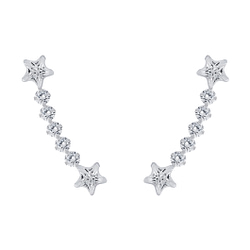 Wholesale Silver Star Cubic Zirconia Ear Climbers