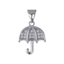 Wholesale Silver Umbrella Cubic Zirconia Pendant