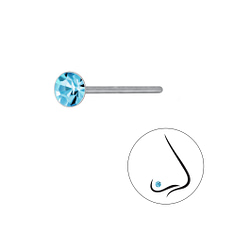 Wholesale 3.5mm Round Crystal Silver Nose Stud - Pack of 10