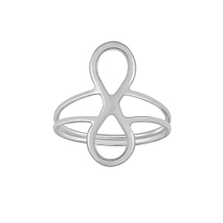 Wholesale Silver Infinity Double line Ring