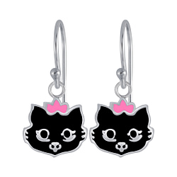 Wholesale Silver Cat Earrings