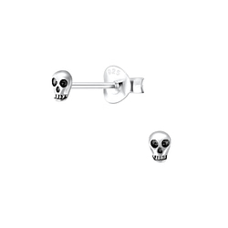 Wholesale Silver Skull  Stud Earings