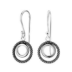 Wholesale Silver Twisted Circle Earrings