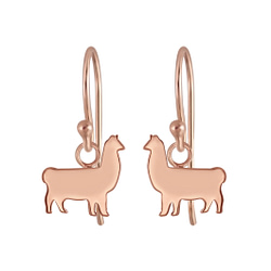 Wholesale Silver  Llama Charm Hoop Earrings