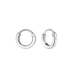 Wholesale 10mm Silver Square Tube Hoop Earrings