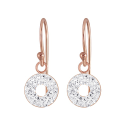 Wholesale Silver Circles Crystal Earrings