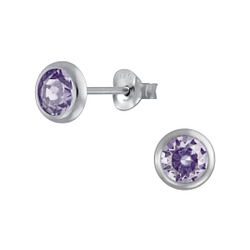 Wholesale 5mm Silver Stud Earrings with Crystals