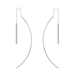 Wholesale Silver Thread Through Bar Earrings