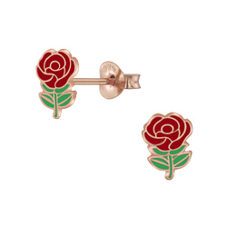 Wholesale Silver Rose Stud Earrings
