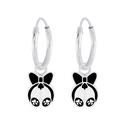Wholesale Silver Dog Charm Hoop Earrings