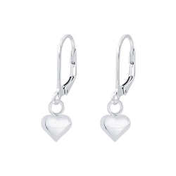 Wholesale Silver Heart Lever Back Earrings