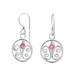 Wholesale Silver Butterfly Earrings with Crystals Bead