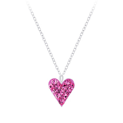 Wholesale Silver Heart Crystal Necklace