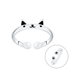 Wholesale Silver Cat Open Ring