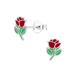 Wholesale Silver Rose Stud Earrings