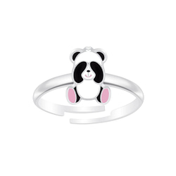 Wholesale Silver Panda Adjustable Ring