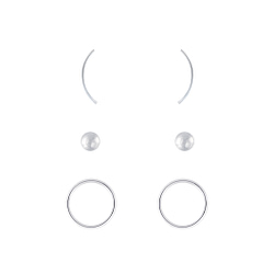 Wholesale Silver Basic Stud Earrings Set