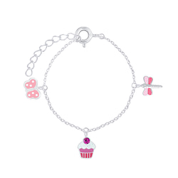 Wholesale Silver Pink Lovers Bracelet