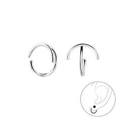 Wholesale Silver Curved Ear Huggers
