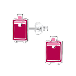 Wholesale Silver Suitcase Stud Earrings