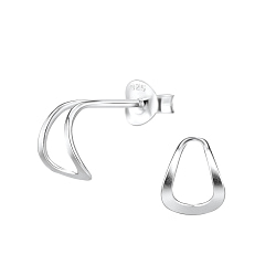 Wholesale Silver Half Hoop Stud Earrings